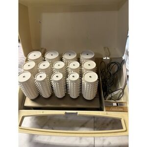 Vintage 60's Lady Sunbeam H0-D Electric Hair Curlers Set Pins 14 Rollers Works